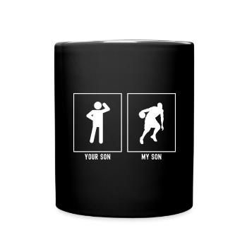 Ihr Sohn - Mein Sohn - Basketballspieler - Tasse einfarbig - Schwarz - Vorne