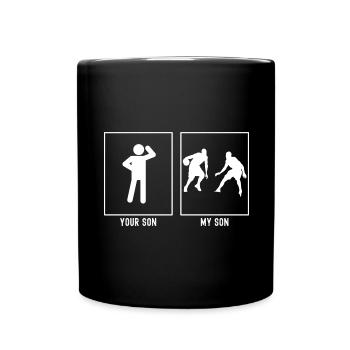 Dein Sohn - Mein Sohn - Basketball Duo - Full Colour Mug - black - Front