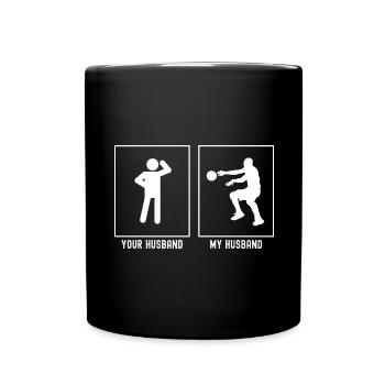 Ihr Ehemann - Mein Ehemann - Passing Basketball - Tasse einfarbig - Schwarz - Vorne