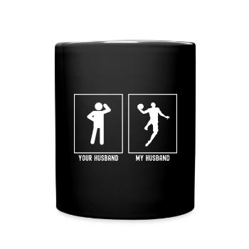 Ihr Mann - Mein Mann - Basketball Mann Dunk - Tasse einfarbig - Schwarz - Vorne
