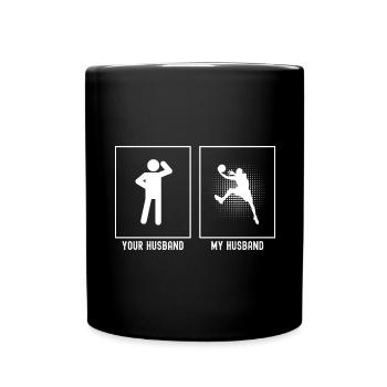 Her Husband - My Husband - Basketball Dotted - Full Colour Mug - black - Front