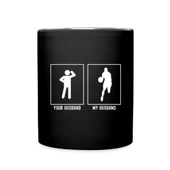 Her Husband - My Husband - Basketball Frontansic - Full Colour Mug - black - Front