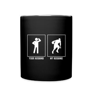 Her Husband - My Husband - Basketball Athlete - Full Colour Mug - black - Front