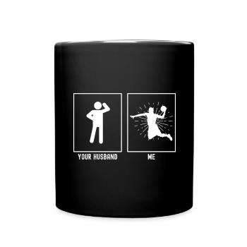 Your Man - Me - Basketball Dunk Burst Lines - Full Colour Mug - black - Front
