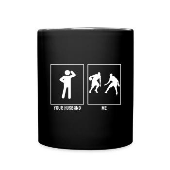 Dein Mann - Ich - Basketball Duo - Full Colour Mug - black - Front