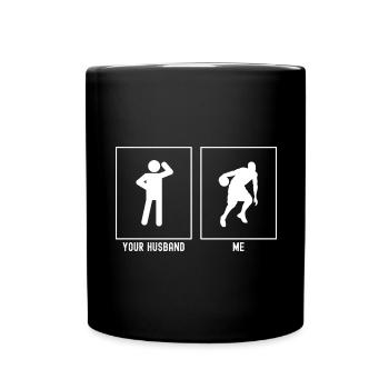 Your Man - Me - Basketball - Full Colour Mug - black - Front