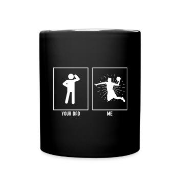 Dein Vater - Ich - Slamdunk Basketball - Tasse einfarbig - Schwarz - Vorne