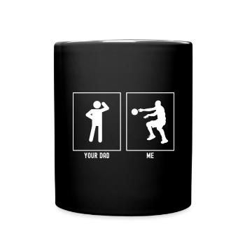 Ton père - Moi - Jeu de passes de basketball - Mug uni - noir - Devant