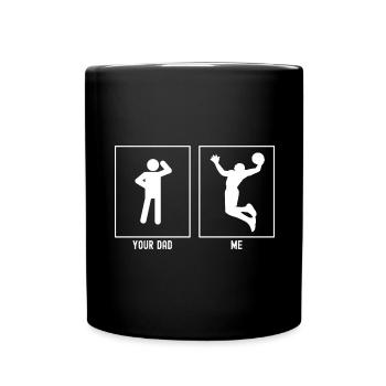 Dein Vater - Ich - Basketball Dunk - Tasse einfarbig - Schwarz - Vorne