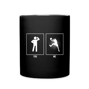 You - Me - Basketball Dotted Lines - Full Colour Mug - black - Front