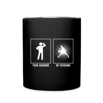 Son mari - Mon mari - Joueur de tennis Schlagz - Mug uni - noir - Devant