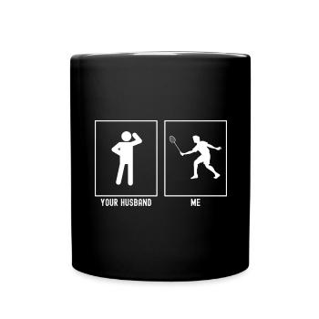 Her husband - me - tennis player - Full Colour Mug - black - Front