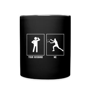 Her Husband - Me - Tennis Setback - Full Colour Mug - black - Front