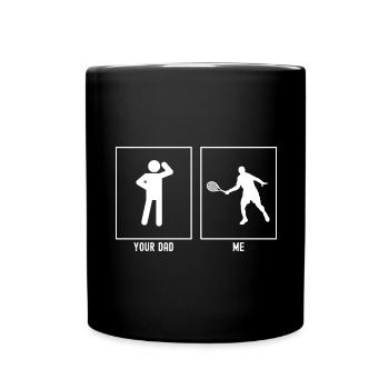 Ton père - Moi - Joueur de tennis - Mug uni - noir - Devant