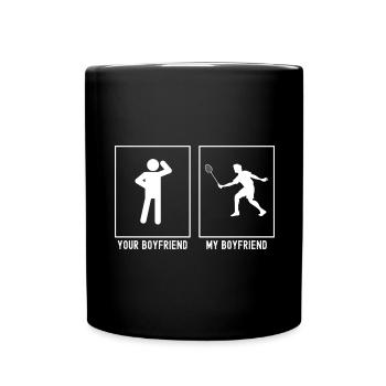 Dein Freund - Mein Freund - Tennisspieler - Tasse einfarbig - Schwarz - Vorne