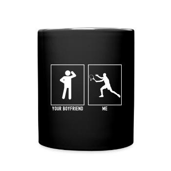 Votre ami - Moi - Pass joueur de tennis - Mug uni - noir - Devant