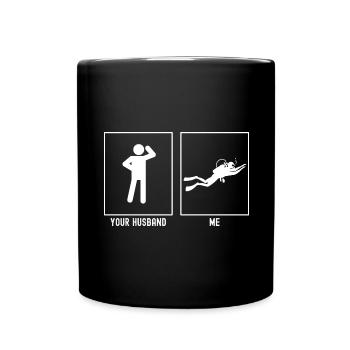 Her husband - Me - Swimming Diving - Full Colour Mug - black - Front