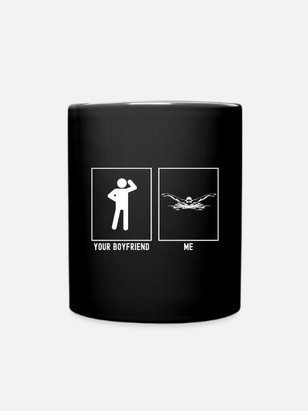 Dein Freund - Ich - Schwimmen Athletisch - Tasse einfarbig - Schwarz