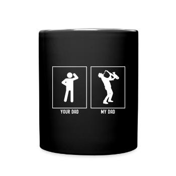 Ihr Vater - Mein Vater - Musik Saxophonist - Tasse einfarbig - Schwarz - Vorne
