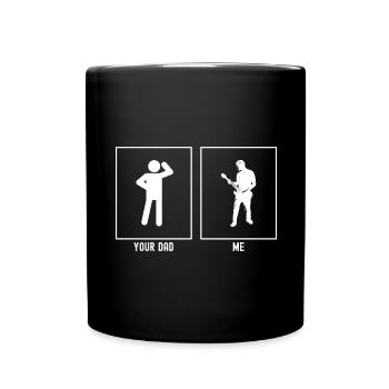Dein Vater - Ich - Mann spielt Gitarre - Tasse einfarbig - Schwarz - Vorne