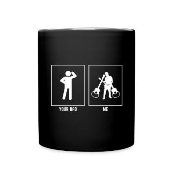 Dein Vater - Ich - Mann und gekreuzte Gitarren - Tasse einfarbig - Schwarz - Vorne