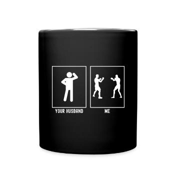 Son mari - Moi - Combat de boxe - Mug uni - noir - Devant
