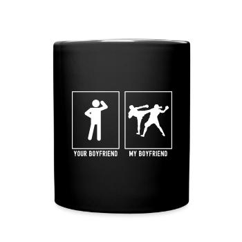 Dein Freund - Mein Freund - Kickboxen - Tasse einfarbig - Schwarz - Vorne
