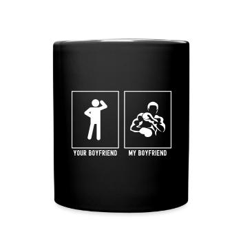 Dein Freund - Mein Freund - Boxen Block - Tasse einfarbig - Schwarz - Vorne