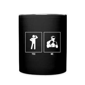 You - Me - Boxing Fighter - Full Colour Mug - black - Front