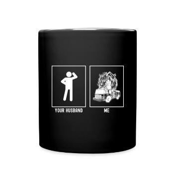 Her Husband - Me - Fire Brigade Axe Vector - Full Colour Mug - black - Front