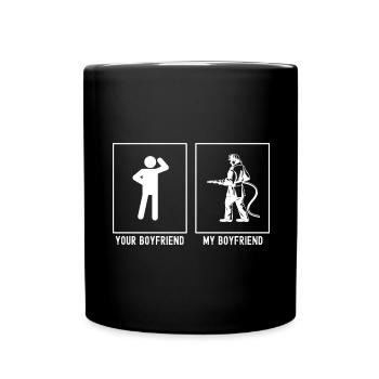 Dein Freund - Mein Freund - Feuerwehraufstellung - Tasse einfarbig - Schwarz - Vorne