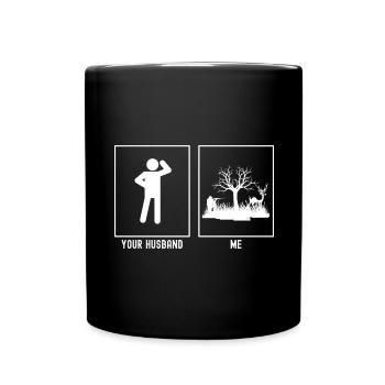 Son mari - I - Chasse aux pilonneuses - Mug uni - noir - Devant