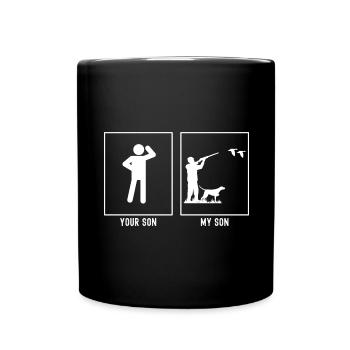 Her Son - My Son - Duck Hunting - Full Colour Mug - black - Front