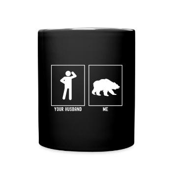 Her Husband - Me - Bear Hunt - Full Colour Mug - black - Front