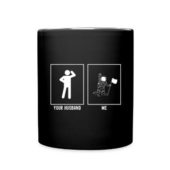 Her Husband - Me - Astronomy Planting Flab - Full Colour Mug - black - Front