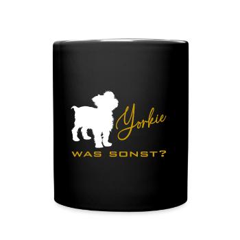 Yorkshire Terrier Yorkie was sonst Silhouette - Tasse einfarbig - Schwarz - Vorne