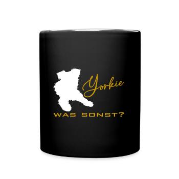 Yorkshire Terrier Yorkie was sonst Silhouette - Tasse einfarbig - Schwarz - Vorne