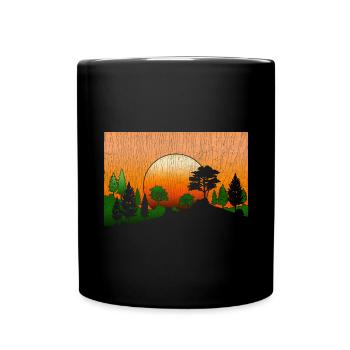 Forest Nature Lover Gift Sunset Nature - Mug uni - noir - Devant