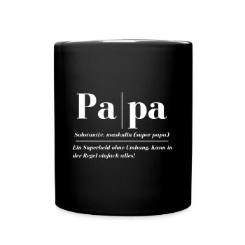 Definition Papa Bester Papa Geschenk - Tasse einfarbig - Schwarz - Vorne