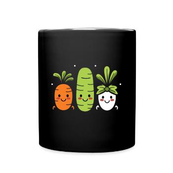 Humour petit légumes vegan - Mug uni - noir - Devant