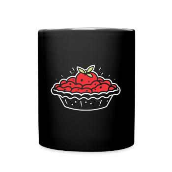 Tarte aux fraises - Mug uni - noir - Devant