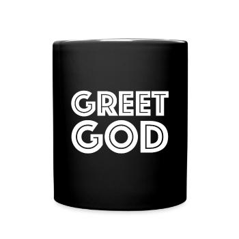 Grüss Gott | grüssen, Österreich, Bayern - Tasse einfarbig - Schwarz - Vorne