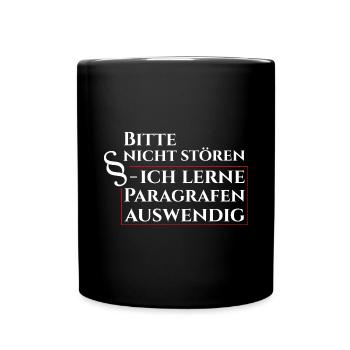 Lernmodus: Paragraphen auswendig lernen - Tasse einfarbig - Schwarz - Vorne