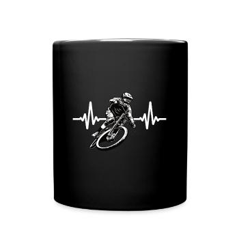 Vélo de montagne vélo descente fréquence cardiaque - Mug uni - noir - Devant
