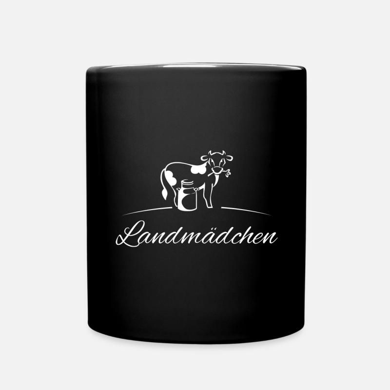 Landmädchen - Tasse einfarbig - Schwarz