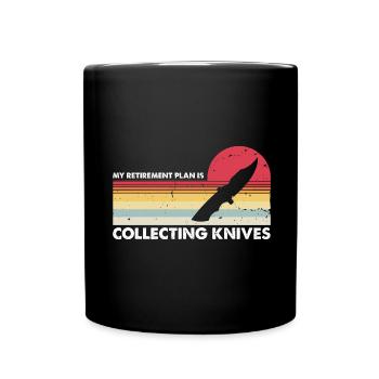 Ruhestand Plan Messer Sammeln Messersammler - Tasse einfarbig - Schwarz - Vorne