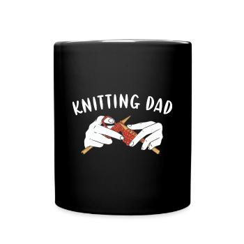 Knitting Dad Knitting - Full Colour Mug - black - Front