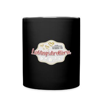 Befördert zur Lieblingsdirektorin - Tasse einfarbig - Schwarz - Vorne
