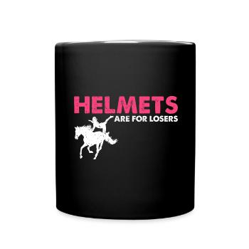 Voltigieren Akrobatik Design und Reitsport Pferd - Tasse einfarbig - Schwarz - Vorne