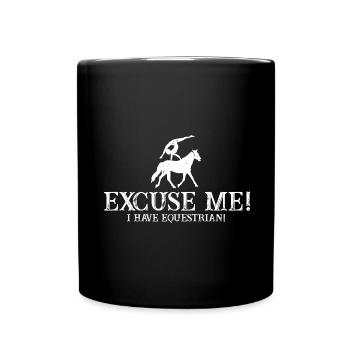 Voltigieren Design und Voltigieren Pferde Designs - Tasse einfarbig - Schwarz - Vorne
